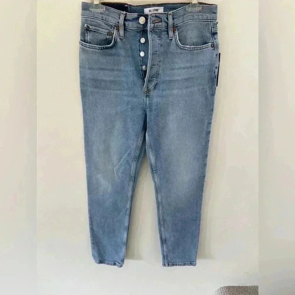 NWT Redone 90s high rise ankle crop Jeans light wash size 27 - Picture 2 of 4